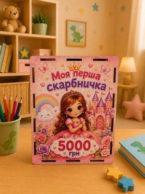 Копилка "На мечта" на 5000 гривен с принтом "Принцесса" DS-5000-01 фото