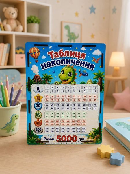 Копилка "На мечта" на 5000 гривен с принтом "Діно" DS-5000-02 фото