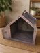 Будиночок для котів та маленьких собак з підставкою для мисок CAT-HOUSE-001 фото 3