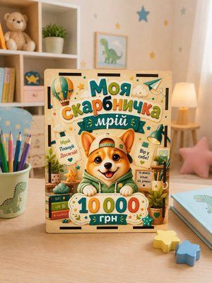 Копилка на 10 000 грн детская с принтом "Корги" DS-10000-02 фото