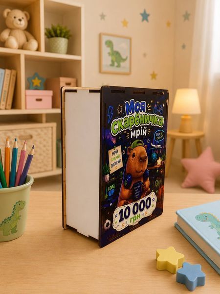Скарбничка на 10 000 грн дитяча з принтом "Капібара" DS-10000-03 фото